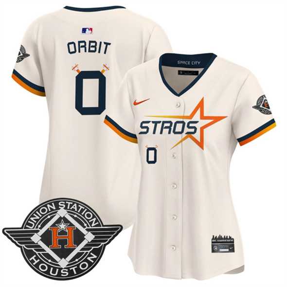 Womens Houston Astros #0 Orbit Cream 2025 City Connect Limited Stitched Jersey Dzhi